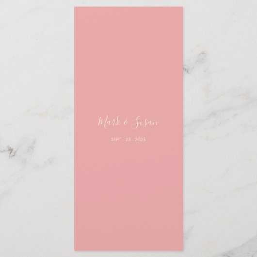 Chinesische Elegante Double Happiness Peonies Wedd Menükarte (Rückseite)