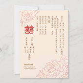 Chinesische Elegante Peony Double Happiness Hochze Einladung (Vorderseite)