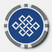 Chinesische Eleganz in Blau Pokerchips (Vorderseite)