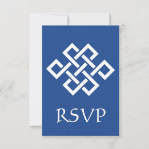 Chinesische Eleganz in Blau RSVP-Karte RSVP Karte