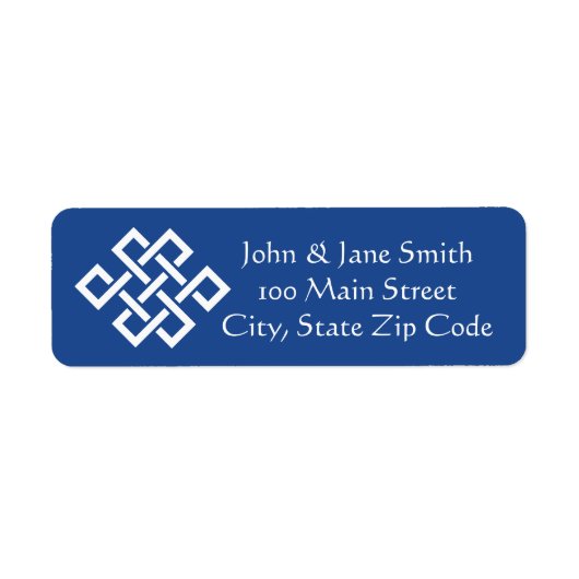 Chinesische Eleganz in Blue Return Address Label (Vorne)