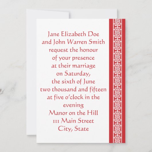 Chinesische Eleganz in Cherry Hochzeit Einladung (Vorderseite)