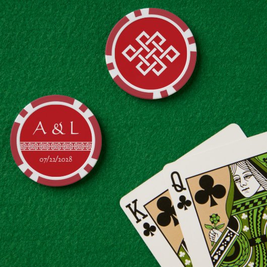Chinesische Eleganz in Cherry Pokerchips (Pokertisch (doppelt))