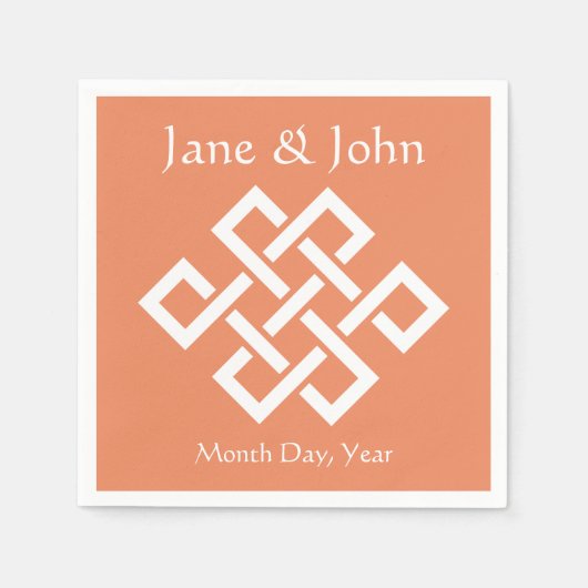 Chinesische Eleganz in Coral Napkins Serviette (Vorderseite)