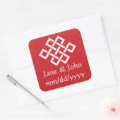 Chinesische Eleganz in Kirschsticker Quadratischer Aufkleber (Umschlag)