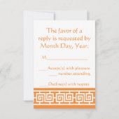 Chinesische Eleganz in Orange RSVP Card (Rückseite)