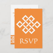 Chinesische Eleganz in Orange RSVP Card (Vorne/Hinten)