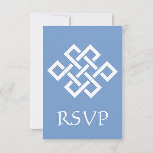 Chinesische Eleganz in Periwinkle-Antwortkarte RSVP Karte