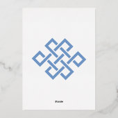 Chinesische Eleganz in Periwinkle Foil Einladung (Rückseite)