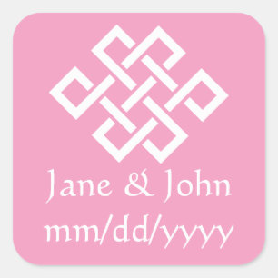 Chinesische Eleganz in Pink-Sticker Quadratischer Aufkleber