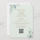 Chinesische Eukalyptus-Hochzeit des doppelten Glüc Einladung (Rückseite)