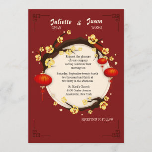 Chinesische Feierlichkeiten zur Hochzeit Einladung