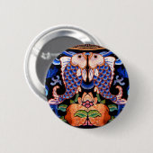 Chinesische Fisch-Stickerei Button (Vorne & Hinten)
