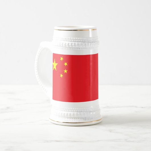 Chinesische Flagge Bierglas (Vorderseite Links)