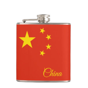 Chinesische Flagge / China für Reisen / Sportfans Flachmann