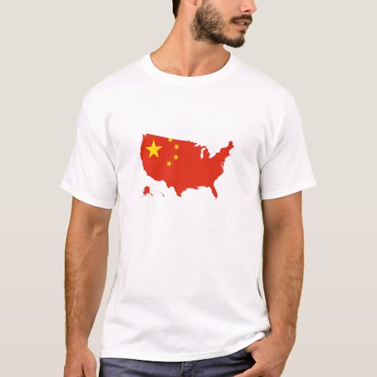 Chinesische Flagge der China in USA Vereinigte T-Shirt (Vorderseite)