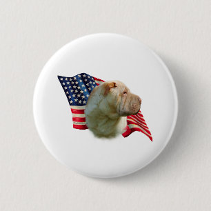 Chinesische Flagge für Shar-Pei Button