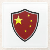 Chinesische Flagge Glasuntersetzer (Vorderseite)