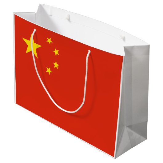 Chinesische Flagge Große Geschenktasche Große Geschenktüte (Rückseite Schrägansicht)
