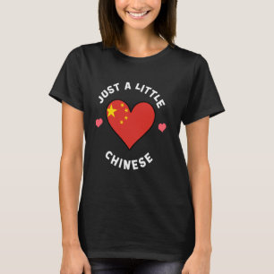 Chinesische Flagge Herz Nur ein bisschen Chinesisc T-Shirt