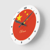 Chinesische Flagge patriotisch, China Zuhause / De Runde Wanduhr (Winkel)