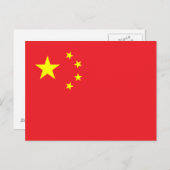 Chinesische Flagge Postkarte (Vorne/Hinten)