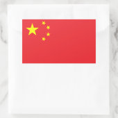 Chinesische Flagge Rechteckiger Aufkleber (Tasche)
