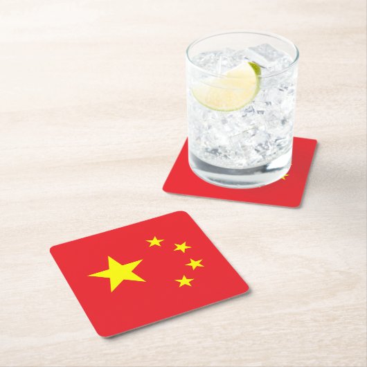 Chinesische Flagge Rechteckiger Pappuntersetzer (Vor Ort)