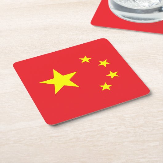 Chinesische Flagge Rechteckiger Pappuntersetzer (angewinkelt)