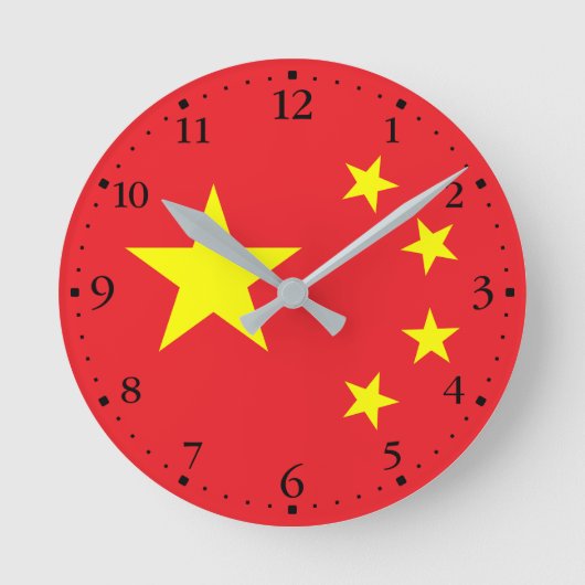 Chinesische Flagge Runde Wanduhr (Vorderseite)