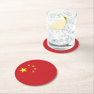 Chinesische Flagge Runder Pappuntersetzer
