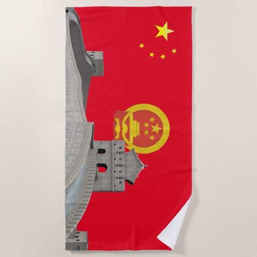 Chinesische Flagge Strandtuch (Vorderseite)