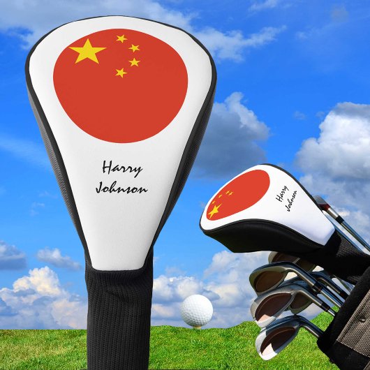 Chinesische Flagge und Mit Monogramm Golf Clubs Headcover