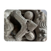 Chinesische Foo-Hund-Drache Granit-Fels-Skulptur Magnet (Horizontal)