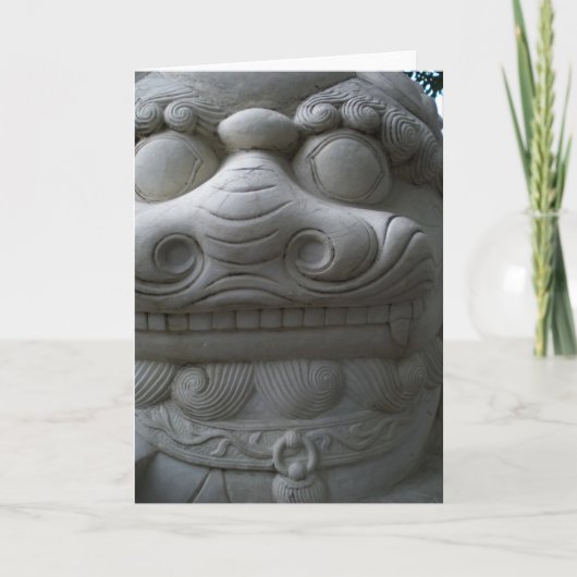 Chinesische Foo-Hund-Statue Feiertagskarte (Vorderseite)