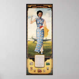 Chinesische Frau Button Up Old Shanghai Tobacco Po Poster
