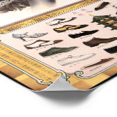 Chinesische Frau Button Vintage Schuhe Werbung Kun Poster (Ecke)