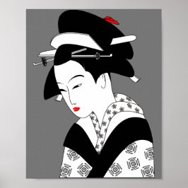 Chinesische Frau geisha Tradition Poster