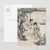 Chinesische Frauen im Garten Postkarte (Vorne/Hinten)