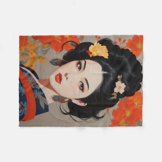 Chinesische Frauen in orientalischer Exquisition Fleecedecke (Vorderseite (Horizontal))