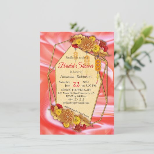 Chinesische Frühlingsfestspiele Einladung (Stehend Vorderseite)