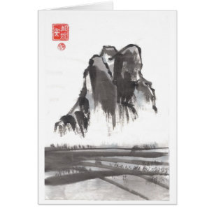Chinesische Gebirgslandschaftsleere Karte