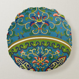 Chinesische geometrische traditionelle Konstruktio Rundes Kissen