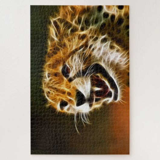 Chinesische Geparden mit weißem Strom leuchten Puzzle (Vertikal)