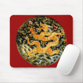 Chinesische gestickter goldener Drache des Mousepad (Mit Mouse)
