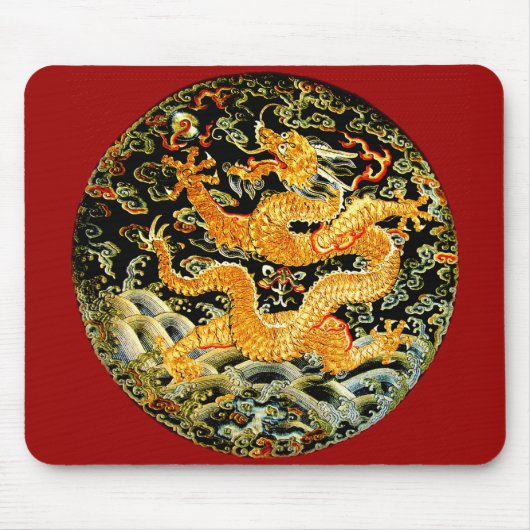 Chinesische gestickter goldener Drache des Mousepad (Vorne)