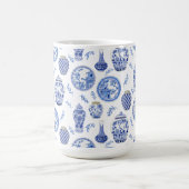 Chinesische Ginger Jars Blau und Weiße Blüten Vint Kaffeetasse (Mittel)