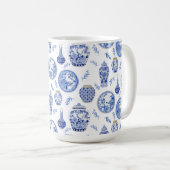 Chinesische Ginger Jars Blau und Weiße Blüten Vint Kaffeetasse (VorderseiteRechts)