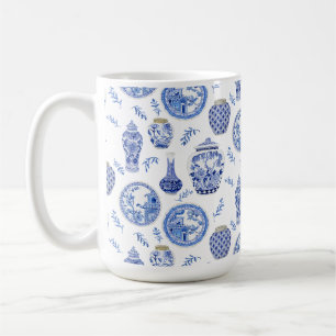Chinesische Ginger Jars Blau und Weiße Blüten Vint Kaffeetasse