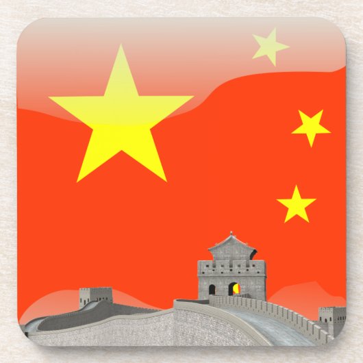 Chinesische glatte Flagge Untersetzer (Vorderseite)